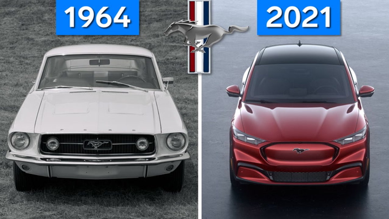 How the Mustang evolved over 56 years, from sports car to electric car