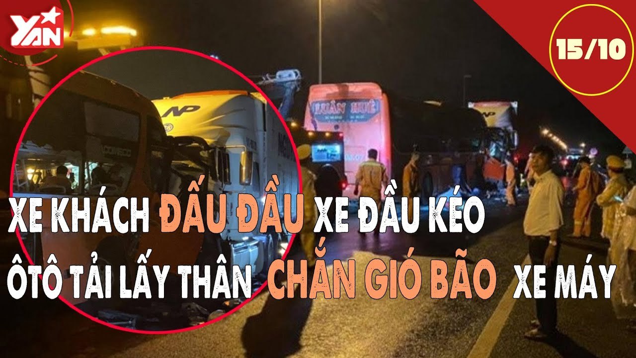 Xe khách đấu đầu xe tải khiến 2 người chết, 17 người bị thương | Giao thông 24/7