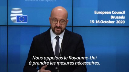 Londres doit appliquer le traité du Brexit "en entier, point final" (Charles Michel)