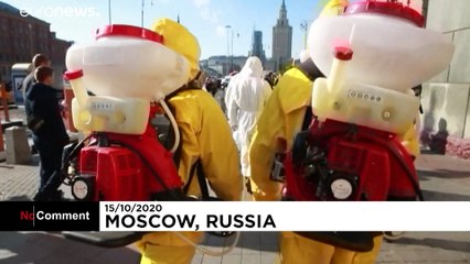 اوج گرفتن کرونا در مسکو؛ ایستگاه اصلی راه‌آهن ضدعفونی شد