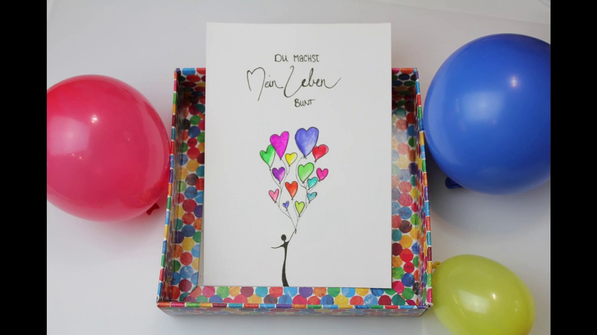 DIY Karte, Du machst mein Leben bunt / Dankeskarte zum selber malen /  Geburtstagskarte - video Dailymotion