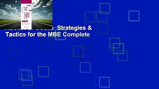 About For Books  Strategies & Tactics for the MBE Complete