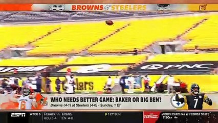 Who needs better game Sunday: Baker Mayfield or Ben Roethlisberger?