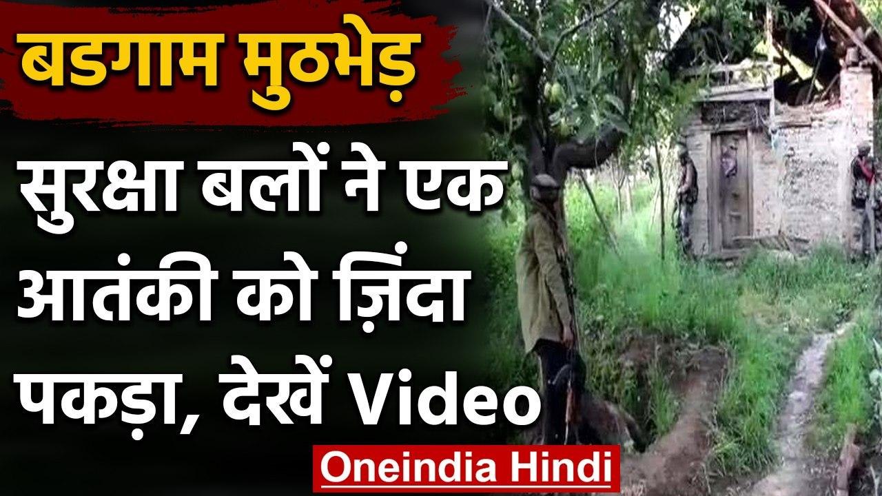 Encounter in kashmir: Budgam Encounter में एक Terrorist ढेर, 1 जिंदा आतंकी गिरफ्तार | वनइंडिया हिंदी