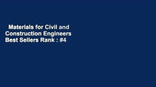 Materials for Civil and Construction Engineers  Best Sellers Rank : #4