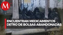 Hallan 27 bolsas negras con medicamentos oncológicos en Azcapotzalco