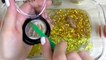 GOLD GLITTER SLIME Mixing makeup and glitter into Clear Slime Satisfying Slime Videos