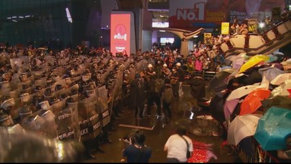 Thai police fire water cannon at Bangkok protesters