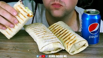 ASMR COOKING and EATING HOMEMADE BURRITO PITA with SAUSAGE | EATING SOUNDS (NO TALKING) MUKBANG