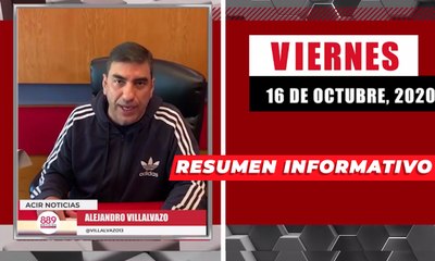 Resumen de noticias viernes 16 de octubre 2020 / Panorama Informativo / 88.9 Noticias