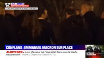 Emmanuel Macron est arrivé à Conflans-Saint-Honorine où un professeur a été retrouvé décapité