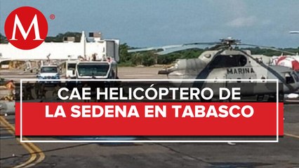 Helicóptero se desploma en aeropuerto de Villahermosa