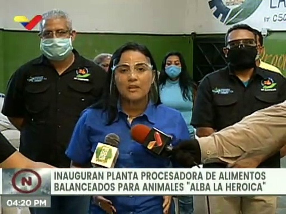 Inauguran planta procesadora de alimentos balanceados para animales "Alba La Heroica"