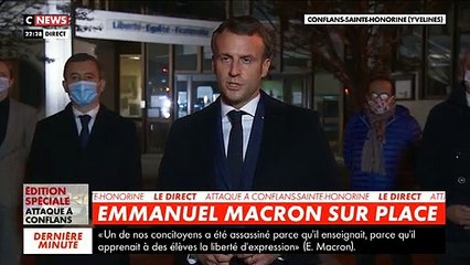 Download Video: Professeur décapité: Revoir l'intégralité de l'intervention d'Emmanuel Macron très ému qui rend hommage à l'enseignant et affiche sa fermeté