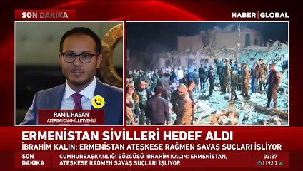 Azerbaycan Ucar Milletvekili Hasan: Gence'deki saldırı alçaklığın ta kendisi