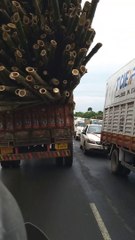 crazy traffic on Indian Highway!! phew!