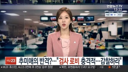 추미애의 반격?…"검사 로비 충격적…감찰하라"