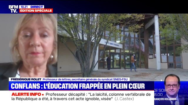 Frédérique Rolet (SNES-FSU) sur le professeur décapité: Ce collègue faisait son travail, c'est son métier qui est mis en cause