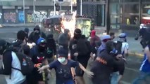 Cócteles molotov y piedras en una violenta jornada de protestas contra Piñera en Chile