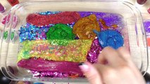 'GLITTER' Slime _ Mixing Makeup Eyeshadow and Glitter into Clear Slime