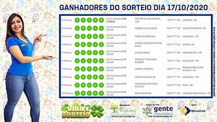 Confira os ganhadores da Vida e Sorteio Especial mês da Pátria