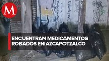 Medicamentos encontrados en Azcapotzalco pertenecen a lote robado en Iztapalapa