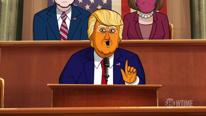 Our Cartoon President 3x15 - Clip -  Cartoon Trump Declares War on COVID-19