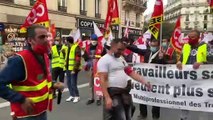 Fransa'da işçi sendikaları ve göçmenler Macron hükümetini protesto etti