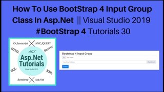 How to use bootstrap 4 input group class in asp.net || visual studio 2019 #bootstrap 4 tutorials 30