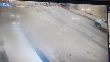 لحظة انفجار عبوة ناسفة في سيارة ملحم ملحم القاضي في محكمة اعزاز