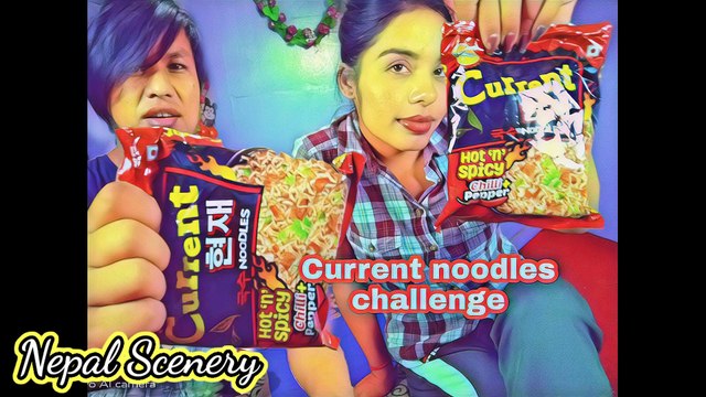 Current hot spicy noodles challenge || Nepali Hot spicy ramen noodles | manoj(RASKIN),Menuka