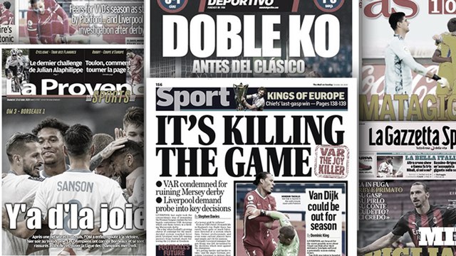 La colère noire de Liverpool fait les gros titres en Angleterre, l'Espagne sous le choc des défaites du Real Madrid et du FC Barcelone