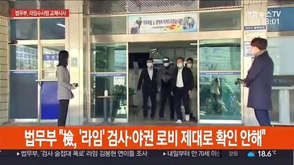 법무부 "檢, '라임' 검사·야권 로비 제대로 확인 안해"