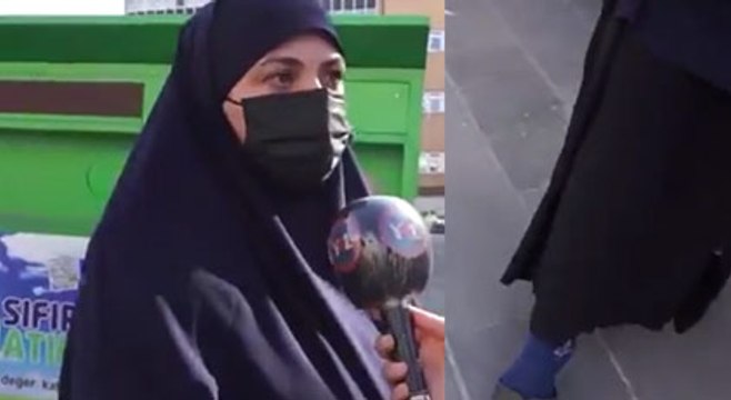 AKP'ye oy veren kadın terliğini gösterdi ve böyle isyan etti