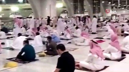 Kâbe'de 7 ay sonra ilk kez cemaatle namaz kılındı