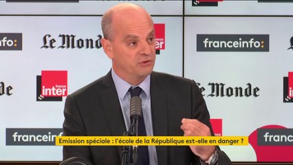 Enseignant décapité : "Ce que je dis à chaque élève, c'est : soutien au professeur, respect du professeur, et j'oserais le mot, amour du professeur", dit Jean-Michel Blanquer, ministre de l'Education nationale