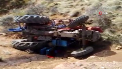 - Kontrolden çıkan traktör uçuruma yuvarlandı