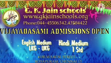 VijayaDasami Admissions open 2020-21 for Lkg - XI std G.K.Jain schools