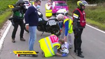 Tour of Flanders: Julian Alaphilippe crashes into motorbike