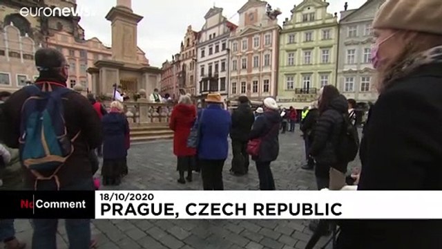 Dozens gather in Prague for outdoor Catholic mass amid COVID-19 restrictions