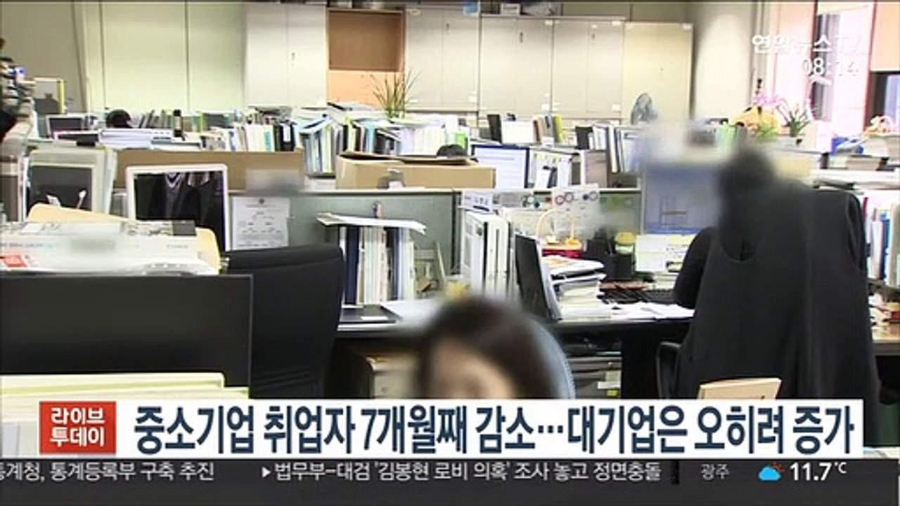 중소기업 취업자 7개월째 감소…대기업은 오히려 증가