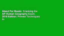 About For Books  Cracking the AP Human Geography Exam, 2018 Edition: Proven Techniques to Help You