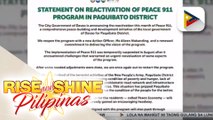 'Peace 911,' nakatakdang ipagpatuloy sa Paquibato District