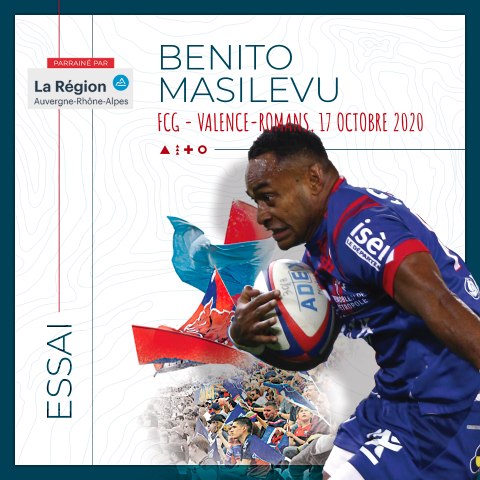 Video : Video - Le premier essai de Benito Masilevu contre Valence-Romans, saison 2020-2021