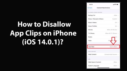 How to Disallow App Clips on iPhone (iOS 14.0.1)?