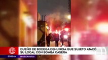 Dueño de bodega denunció que sujeto atacó su local con bomba casera | Primera Edición (HOY)