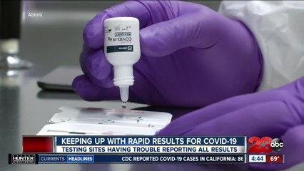Sites having trouble keeping up with rapid results for COVID-19