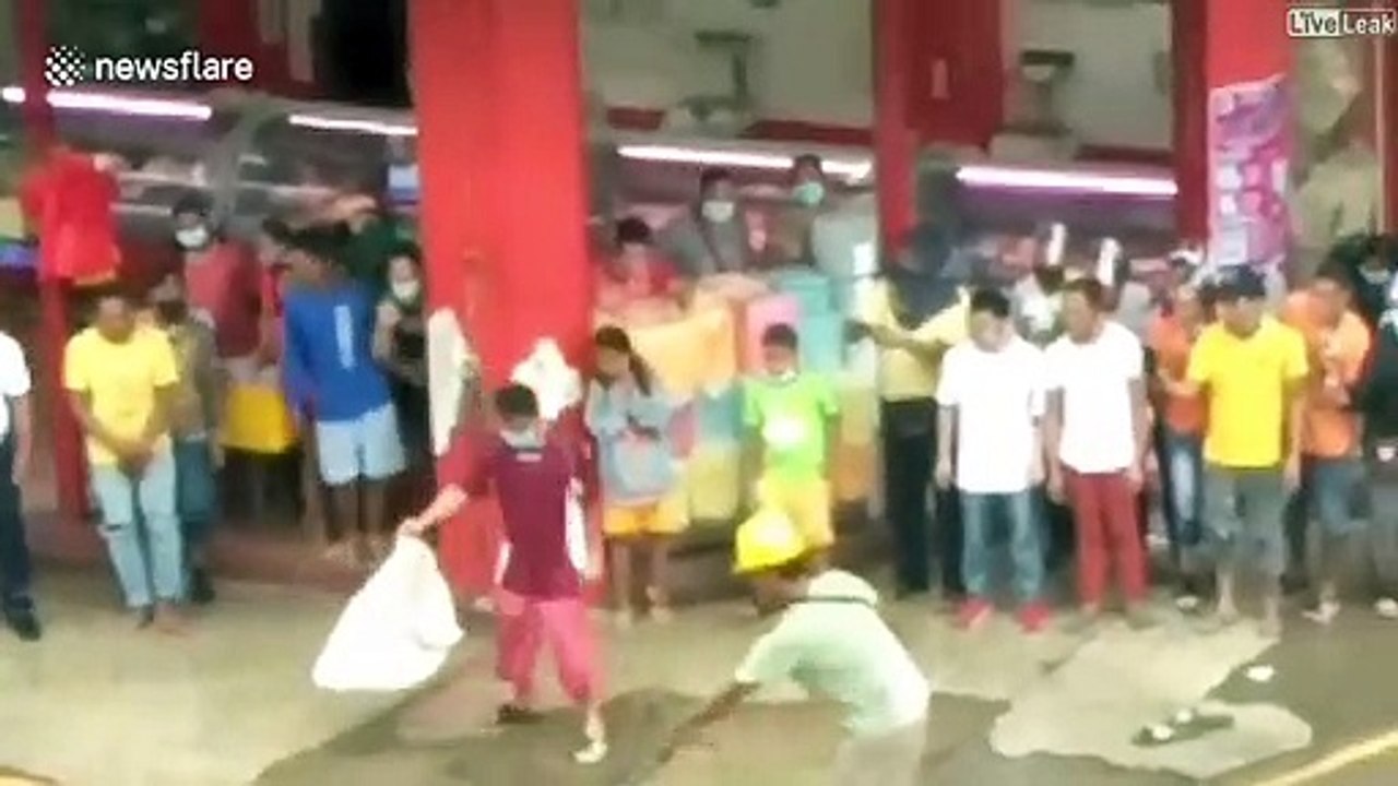 Il capture un énorme python en pleine ville pendant les inondations aux Philippines