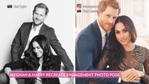 Meghan Markle and Prince Harry Recreate Engagement Photo Pose in First Portrait Since Royal Exit