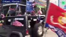 Trump, Biden Supporters Flood the Streets in Miami Ahead of Early Voting